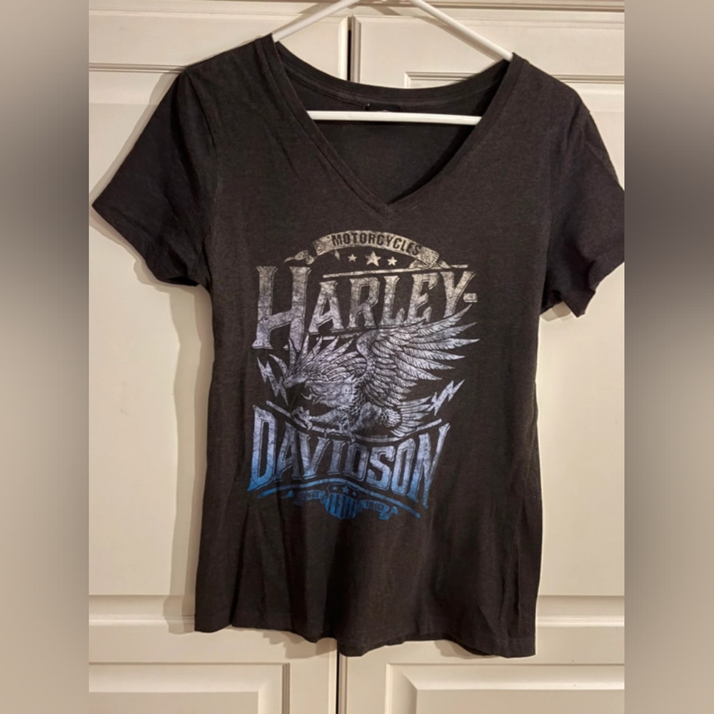 Black and Gray V-Neck Tee
